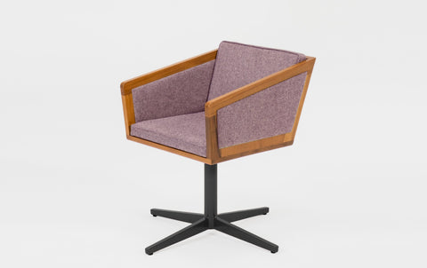 reddie-raw stool 50W x 48D x 72H *cm (45H seat height crushed) / 100% Wool Fabric~Textile 23 489 pink stripe / Metal~Black Jay Swivel Chair