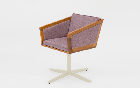 reddie-raw stool 50W x 48D x 72H *cm (45H seat height crushed) / 100% Wool Fabric~Textile 23 489 pink stripe / Metal~Cream Jay Swivel Chair