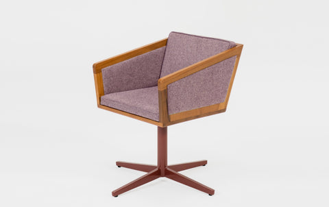 reddie-raw stool 50W x 48D x 72H *cm (45H seat height crushed) / 100% Wool Fabric~Textile 23 489 pink stripe / Metal~Rust Jay Swivel Chair