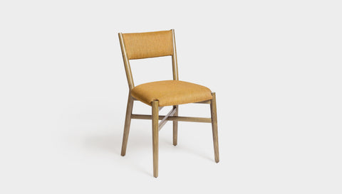 reddie-raw dining chair 46W x 49D x 82H *cm (46H seat) / Solid Reclaimed Teak Wood~Oak / Fabric~Blush Curry Jepara Fabric Dining Chair