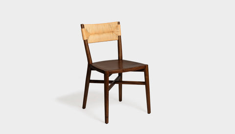 reddie-raw dining chair 46W x 49D x 82H *cm (46H seat) / Solid Reclaimed Teak Wood~Walnut Jepara Rope Back Dining Chair