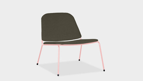 reddie-raw lounge chair 68W x 75D x 70H *cm (40H seat) / Fabric~Blush Antrazit / Metal~Pink Kami Lounge Chair