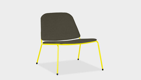 reddie-raw lounge chair 68W x 75D x 70H *cm (40H seat) / Fabric~Blush Antrazit / Metal~Yellow Kami Lounge Chair