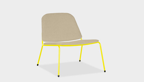 reddie-raw lounge chair 68W x 75D x 70H *cm (40H seat) / Fabric~Blush Cream / Metal~Yellow Kami Lounge Chair
