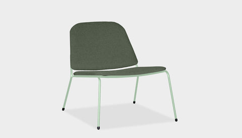 reddie-raw lounge chair 68W x 75D x 70H *cm (40H seat) / Fabric~Blush Green / Metal~Mint Kami Lounge Chair