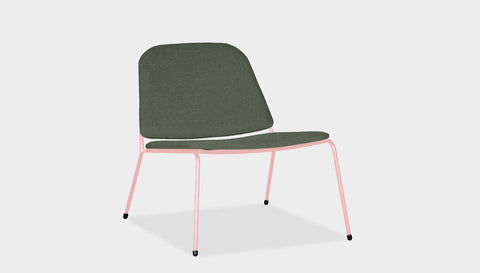 reddie-raw lounge chair 68W x 75D x 70H *cm (40H seat) / Fabric~Blush Green / Metal~Pink Kami Lounge Chair