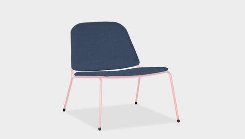 reddie-raw lounge chair 68W x 75D x 70H *cm (40H seat) / Fabric~Blush Navy / Metal~Pink Kami Lounge Chair