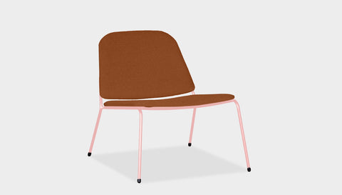 reddie-raw lounge chair 68W x 75D x 70H *cm (40H seat) / Fabric~Blush Rust / Metal~Pink Kami Lounge Chair
