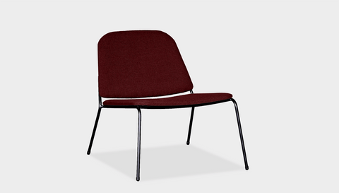 reddie-raw lounge chair 68W x 75D x 70H *cm (40H seat) / Fabric~Davano Sangria / Metal~Black Kami Lounge Chair