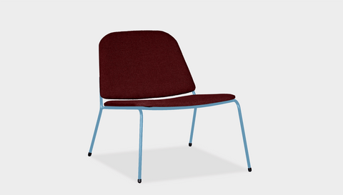 reddie-raw lounge chair 68W x 75D x 70H *cm (40H seat) / Fabric~Davano Sangria / Metal~Blue Kami Lounge Chair