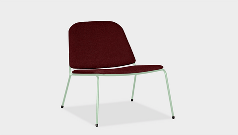 reddie-raw lounge chair 68W x 75D x 70H *cm (40H seat) / Fabric~Davano Sangria / Metal~Mint Kami Lounge Chair