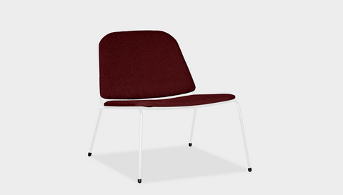 reddie-raw lounge chair 68W x 75D x 70H *cm (40H seat) / Fabric~Davano Sangria / Metal~White Kami Lounge Chair
