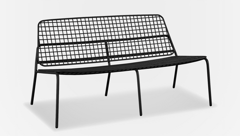 reddie-raw outdoor lounge 136W x 76D x 70H *cm (40H seat) / Metal~Black Kami Outdoor Lounge 2 seater