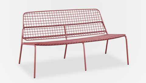 reddie-raw outdoor lounge 136W x 76D x 70H *cm (40H seat) / Metal~Pink Kami Outdoor Lounge 2 seater