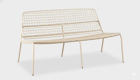 reddie-raw outdoor seating 138W x 75D x 70H *cm (40H seat) / Metal~Cream Kami Outdoor Lounge 2 Seater