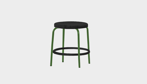 reddie-raw stool 35dia x 45H / Solid Reclaimed Teak Wood~Black / Metal~Green Milton Low Stool