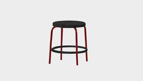 reddie-raw stool 35dia x 45H / Solid Reclaimed Teak Wood~Black / Metal~Rust Milton Low Stool
