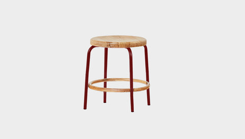 reddie-raw stool 35dia x 45H / Solid Reclaimed Teak Wood~Oak / Metal~Rust Milton Low Stool