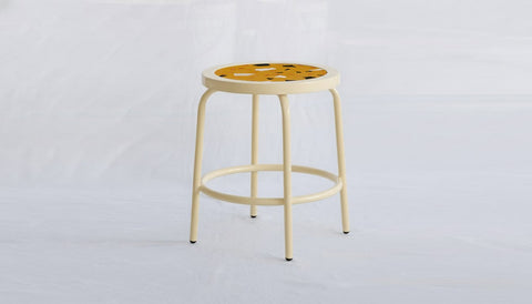 reddie-raw square side table 35W dia x 45H *cm / Collab~Yellow / Metal~Cream Milton Stool COLLAB