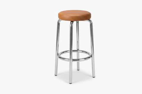 reddie-raw stool 35dia x 75H*cm / Fabric~Davano Paper Bank / Metal~Stainless Steel Milton Stool -Stainless Steel