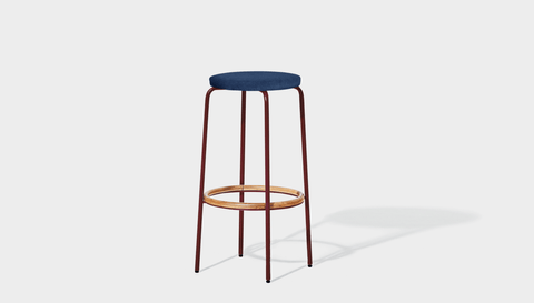 reddie-raw stool 35dia x 65H (counter height) / Fabric~Davano Cobalt / Metal~Rust Milton Stool Upholstered