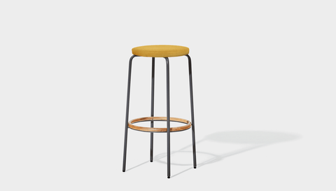 reddie-raw stool 35dia x 65H (counter height) / Fabric~Davano Golden / Metal~Grey Milton Stool Upholstered
