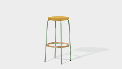 reddie-raw stool 35dia x 65H (counter height) / Fabric~Davano Golden / Metal~Mint Milton Stool Upholstered