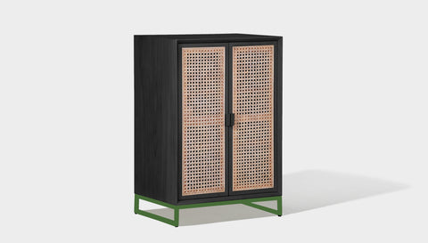 reddie-raw storage cupboard 60W x 45D x 90H *cm (no planter box) / Solid Reclaimed Wood Teak~Black / Metal~Green NCW Storage Wood Unit (with and without planter)