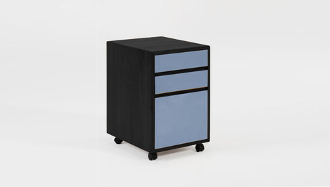 reddie-raw mobile storage 41W x 50D x 60H *cm / Solid Reclaimed Teak Wood~Black / Laminate~Royal Blue NCW Wood Pedestal Drawers