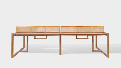 reddie-raw workstation 240W x 120D x 75H total (120x60 desk) *cm (incl. screen & tray) / Wood Veneer~Oak / Solid Reclaimed Teak Wood~Natural NCW Workstation *pod of 4