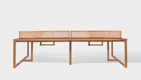 reddie-raw workstation 240W x 120D x 75H total (120x60 desk) *cm (incl. screen & tray) / Wood Veneer~Teak / Solid Reclaimed Teak Wood~Natural NCW Workstation *pod of 4