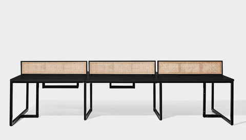 reddie-raw workstation 360W x 120D x 75H total (120x60 desk) *cm (incl. screen & tray) / Wood Veneer~Black / Metal~Black NCW Workstation *pod of 6