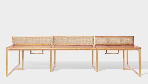 reddie-raw workstation 360W x 120D x 75H total (120x60 desk) *cm (incl. screen & tray) / Wood Veneer~Oak / Solid Reclaimed Teak Wood~Oak NCW Workstation *pod of 6