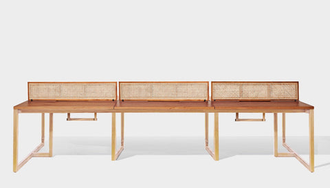 reddie-raw workstation 360W x 120D x 75H total (120x60 desk) *cm (incl. screen & tray) / Wood Veneer~Teak / Solid Reclaimed Teak Wood~Oak NCW Workstation *pod of 6