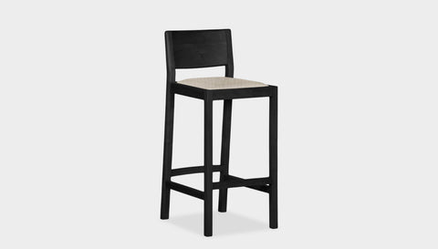 reddie-raw stool COUNTER 42W x 47D x 90 H (65H seat) / Solid Reclaimed Teak Wood~Black / Fabric~Davano Paper Bank Rita Bar Stool