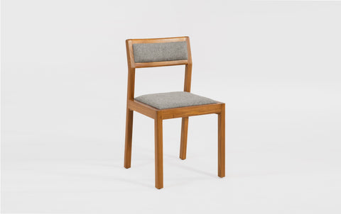 reddie-raw dining chair 50W x 48D x 72H *cm (45H seat height crushed) / 100% Wool Fabric~Textile 23 402 black stripe / Solid Reclaimed Teak Wood~Natural Rita Dining Chair Upholstered