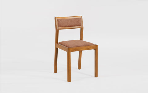 reddie-raw dining chair 50W x 48D x 72H *cm (45H seat height crushed) / 100% Wool Fabric~Textile 23 413  orange stripe / Solid Reclaimed Teak Wood~Natural Rita Dining Chair Upholstered