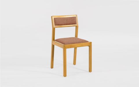 reddie-raw dining chair 50W x 48D x 72H *cm (45H seat height crushed) / 100% Wool Fabric~Textile 23 413  orange stripe / Solid Reclaimed Teak Wood~Oak Rita Dining Chair Upholstered