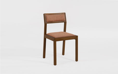 reddie-raw dining chair 50W x 48D x 72H *cm (45H seat height crushed) / 100% Wool Fabric~Textile 23 413  orange stripe / Solid Reclaimed Teak Wood~Walnut Rita Dining Chair Upholstered