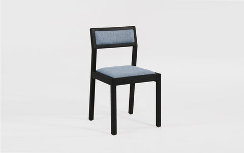 reddie-raw dining chair 50W x 48D x 72H *cm (45H seat height crushed) / 100% Wool Fabric~Textile 23 484 blue stripe / Solid Reclaimed Teak Wood~Black Rita Dining Chair Upholstered