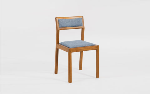 reddie-raw dining chair 50W x 48D x 72H *cm (45H seat height crushed) / 100% Wool Fabric~Textile 23 484 blue stripe / Solid Reclaimed Teak Wood~Natural Rita Dining Chair Upholstered