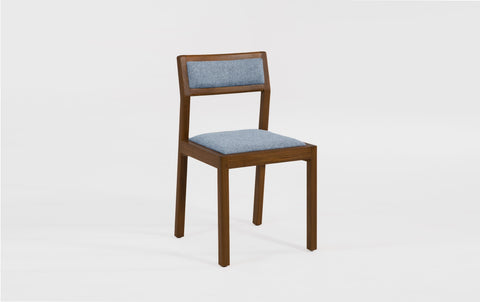 reddie-raw dining chair 50W x 48D x 72H *cm (45H seat height crushed) / 100% Wool Fabric~Textile 23 484 blue stripe / Solid Reclaimed Teak Wood~Walnut Rita Dining Chair Upholstered