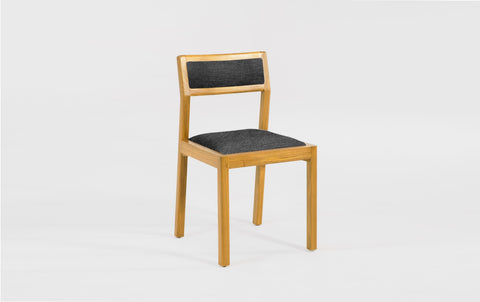 reddie-raw dining chair 50W x 48D x 72H *cm (45H seat height crushed) / Fabric~Davano Iron Stone / Solid Reclaimed Teak Wood~Oak Rita Dining Chair Upholstered