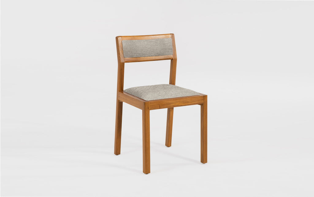 reddie-raw dining chair 50W x 48D x 72H *cm (45H seat height crushed) / Fabric~Davano Paper Bank / Solid Reclaimed Teak Wood~Natural Rita Dining Chair Upholstered