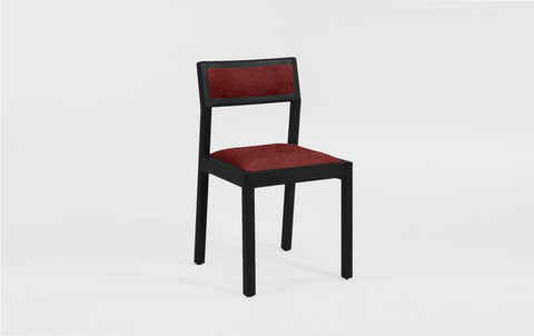 reddie-raw dining chair 50W x 48D x 72H *cm (45H seat height crushed) / Fabric~Davano Sangria / Solid Reclaimed Teak Wood~Black Rita Dining Chair Upholstered