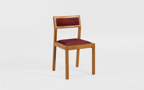 reddie-raw dining chair 50W x 48D x 72H *cm (45H seat height crushed) / Fabric~Davano Sangria / Solid Reclaimed Teak Wood~Natural Rita Dining Chair Upholstered