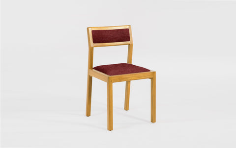 reddie-raw dining chair 50W x 48D x 72H *cm (45H seat height crushed) / Fabric~Davano Sangria / Solid Reclaimed Teak Wood~Oak Rita Dining Chair Upholstered