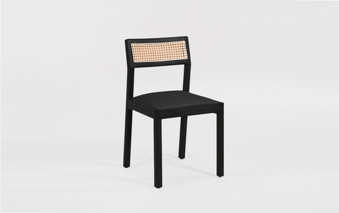 reddie-raw dining chair 46W x 49D x 82H *cm (45H seat) / Solid Reclaimed Teak Wood~Black / Leather~black Rita Rattan Dining Chair