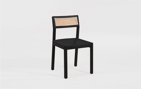 reddie-raw dining chair 46W x 49D x 82H *cm (45H seat) / Solid Reclaimed Teak Wood~Black / Wood Seat Rita Rattan Dining Chair