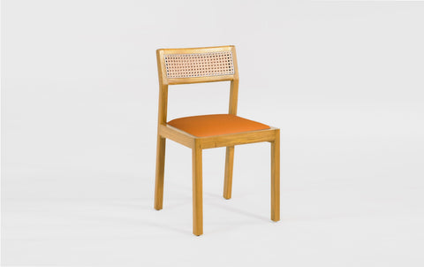 reddie-raw dining chair 46W x 49D x 82H *cm (45H seat) / Solid Reclaimed Teak Wood~Oak / Leather~tan Rita Rattan Dining Chair